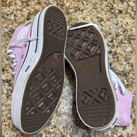 CONVERSE Platform High-tops. Size 8. Pink with multicolored flowers. - Picture 5 of 6
